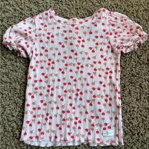 7 For All Mankind Pink and Red Polka Dot Tee